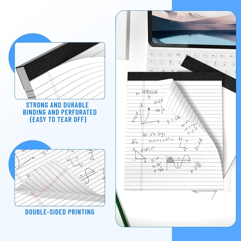 Ciphyfee 12pcs Legal Pads 8.5 x 11, 50 Sheets/Pack, Notepads 8.5 x 11 Inch, White Note Pads Clear Print Writing Pads of Paper, Memo Pads , Perforate Legal Notepads Paper , Wide Ruled Lined with Sturdy Back - Image 5